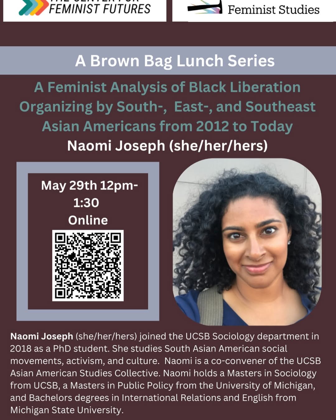 Naomi Joseph''s flyer shows Naomi's portrait